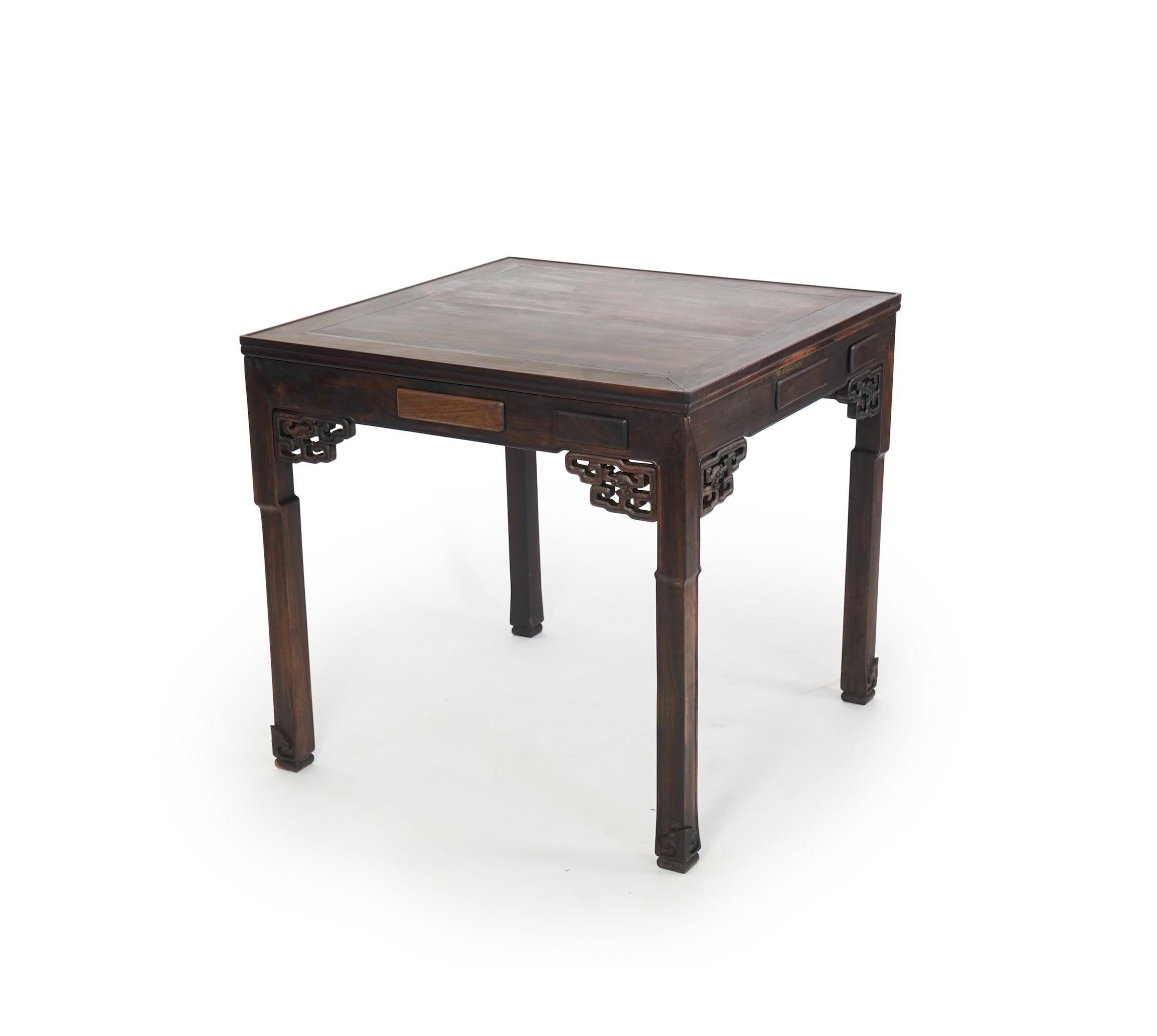 A Chinese hongmu square mahjong table, early 20th century